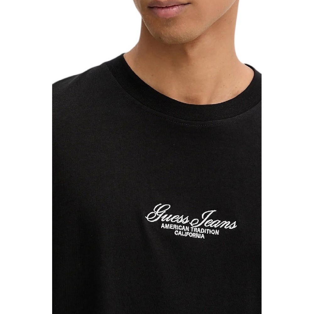GUESS JEANSCN SS OS TEE T-SHIRT  ΜΠΛΟΥΖΑ ΑΝΔΡΙΚΗ BLACK