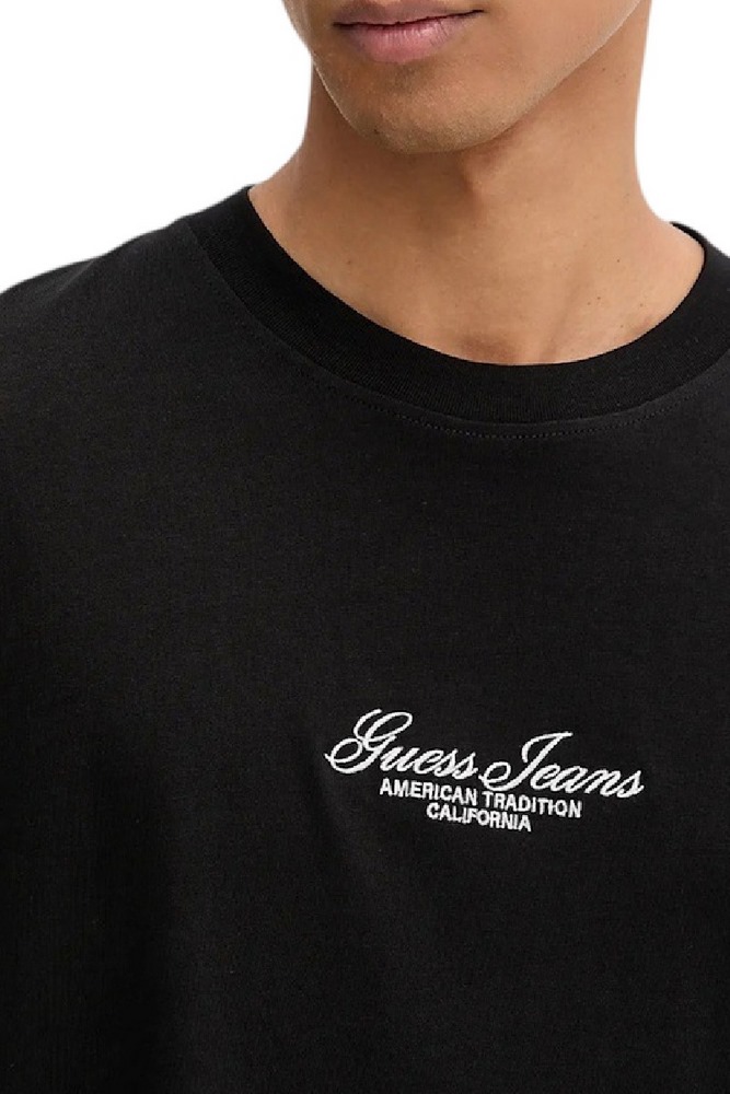 GUESS JEANSCN SS OS TEE T-SHIRT  ΜΠΛΟΥΖΑ ΑΝΔΡΙΚΗ BLACK