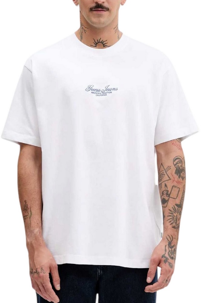 GUESS JEANSCN SS OS TEE T-SHIRT  ΜΠΛΟΥΖΑ ΑΝΔΡΙΚΗ WHITE