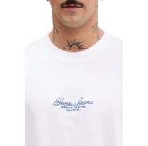GUESS JEANSCN SS OS TEE T-SHIRT  ΜΠΛΟΥΖΑ ΑΝΔΡΙΚΗ WHITE