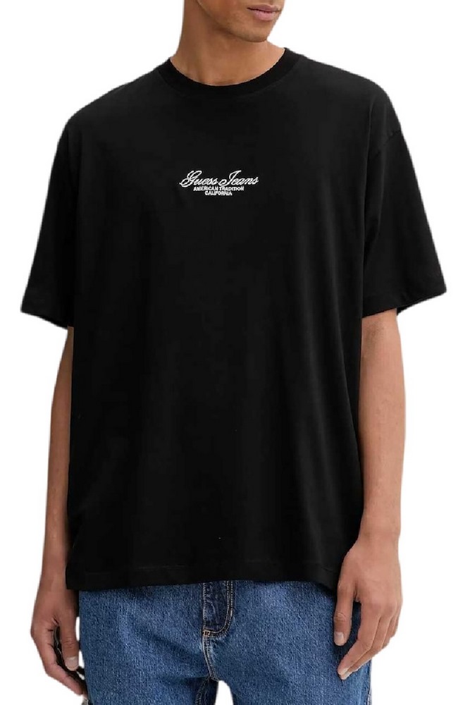 GUESS JEANSCN SS OS TEE T-SHIRT  ΜΠΛΟΥΖΑ ΑΝΔΡΙΚΗ BLACK