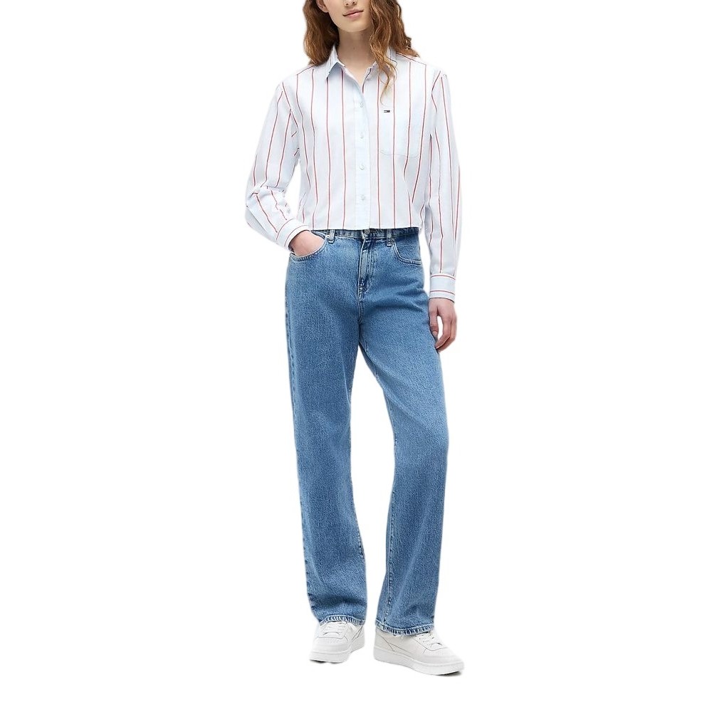 TOMMY JEANS RLX CROP SHIRT ΠΟΥΚΑΜΙΣΟ ΓΥΝΑΙΚΕΙΟ CIEL