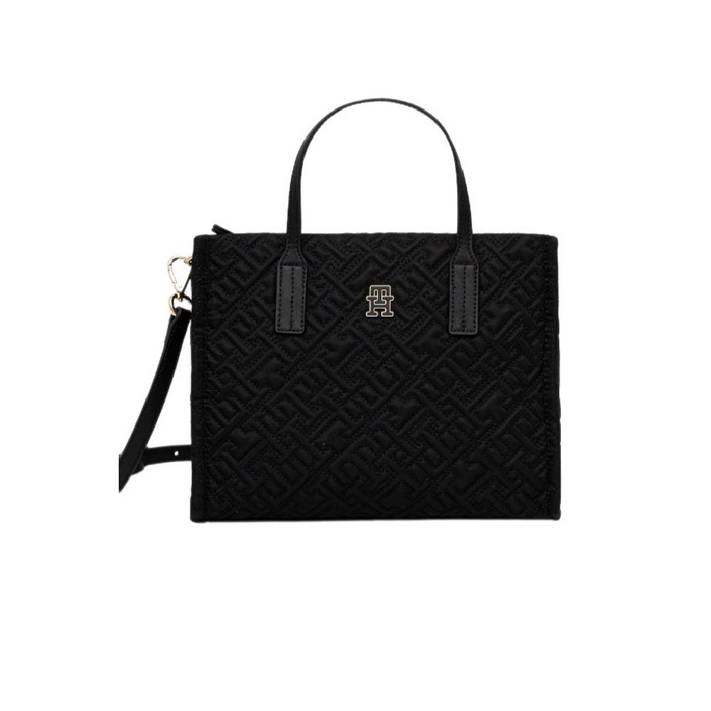 TOMMY HILFIGER CITY MINI TOTE MONO NYLON ΤΣΑΝΤΑ ΓΥΝΑΙΚΕΙΑ BLACK