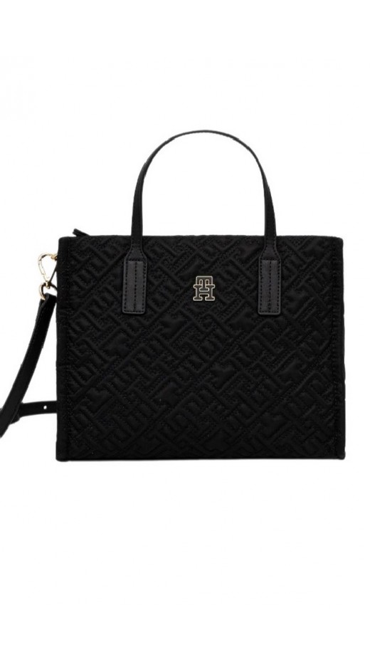 TOMMY HILFIGER CITY MINI TOTE MONO NYLON ΤΣΑΝΤΑ ΓΥΝΑΙΚΕΙΑ BLACK