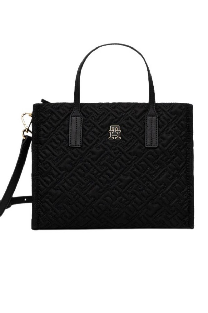 TOMMY HILFIGER CITY MINI TOTE MONO NYLON ΤΣΑΝΤΑ ΓΥΝΑΙΚΕΙΑ BLACK