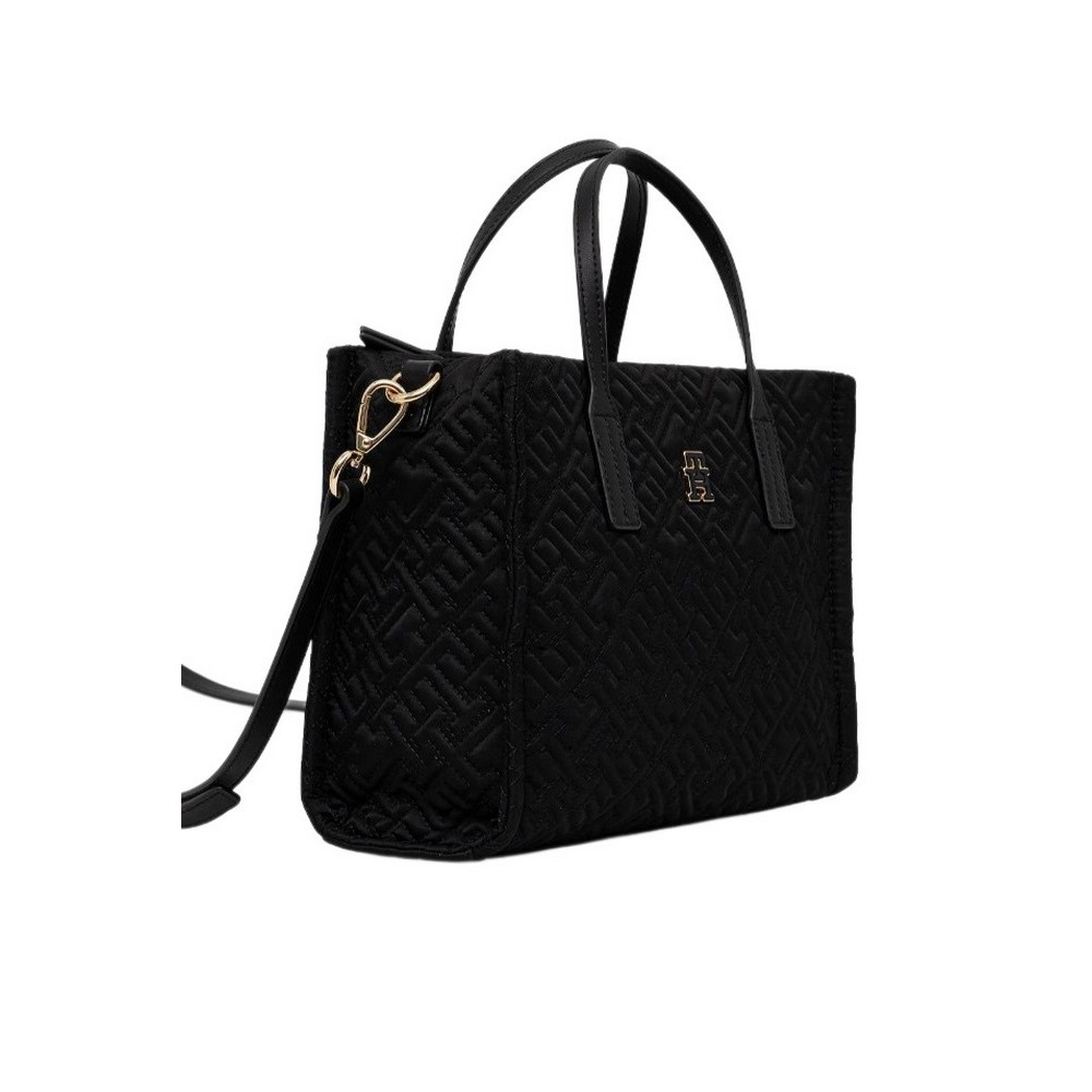 TOMMY HILFIGER CITY MINI TOTE MONO NYLON ΤΣΑΝΤΑ ΓΥΝΑΙΚΕΙΑ BLACK