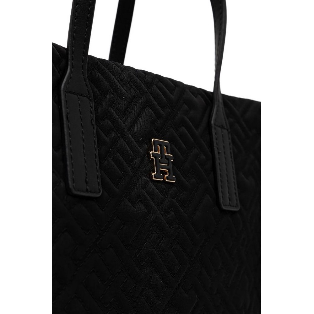 TOMMY HILFIGER CITY MINI TOTE MONO NYLON ΤΣΑΝΤΑ ΓΥΝΑΙΚΕΙΑ BLACK