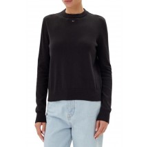 TOMMY JEANS ESSENTIAL CREW SWEATER EXT ΜΠΛΟΥΖΑ ΠΛΕΚΤΗ ΓΥΝΑΙΚΕΙΑ BLACK