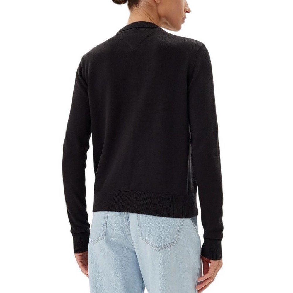 TOMMY JEANS ESSENTIAL CREW SWEATER EXT ΜΠΛΟΥΖΑ ΠΛΕΚΤΗ ΓΥΝΑΙΚΕΙΑ BLACK