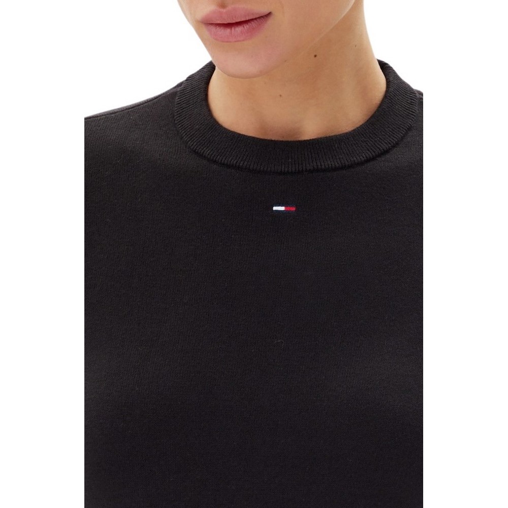 TOMMY JEANS ESSENTIAL CREW SWEATER EXT ΜΠΛΟΥΖΑ ΠΛΕΚΤΗ ΓΥΝΑΙΚΕΙΑ BLACK