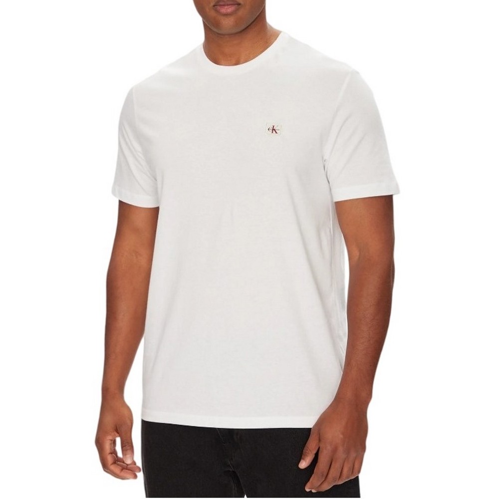 CALVIN KLEIN JEANS BADGE 30S JERSEY CLASSIC TEE T-SHIRT ΜΠΛΟΥΖΑ ΑΝΔΡΙΚΗ WHITE