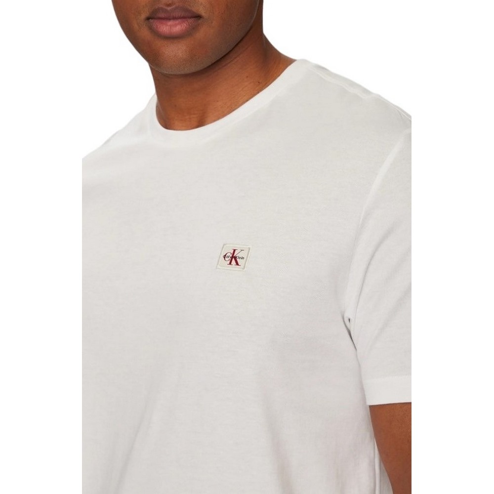 CALVIN KLEIN JEANS BADGE 30S JERSEY CLASSIC TEE T-SHIRT ΜΠΛΟΥΖΑ ΑΝΔΡΙΚΗ WHITE