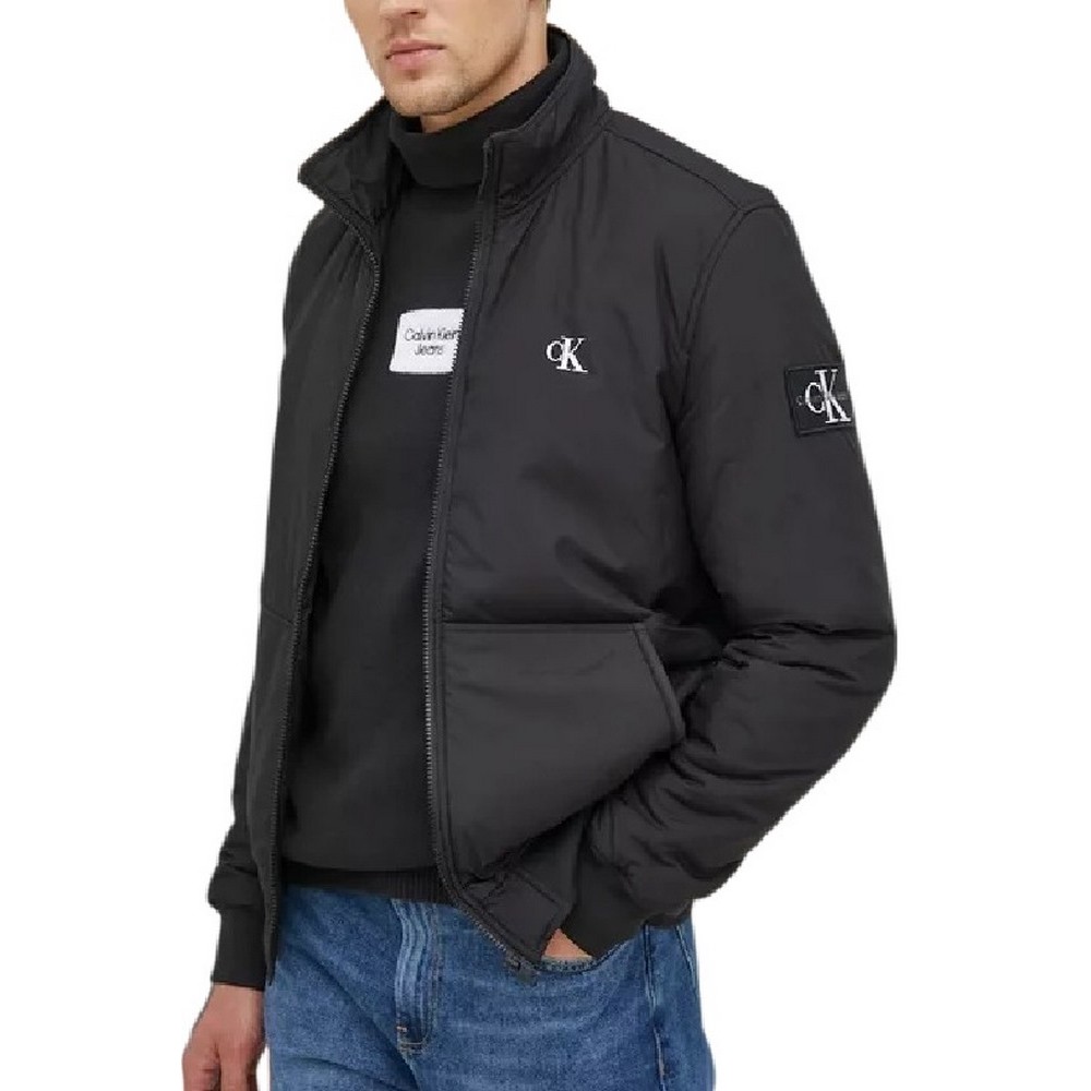 CALVIN KLEIN JEANS PADDED HARRINGTON JACKET ΜΠΟΥΦΑΝ ΑΝΔΡΙΚΟ BLACK