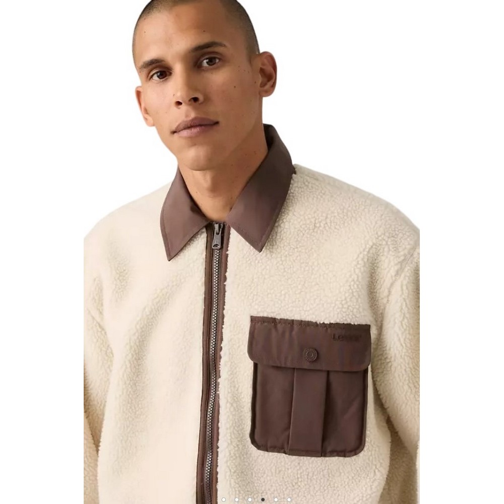 LEVIS JOONIE SHERPA JACKET ΜΠΟΥΦΑΝ ΑΝΔΡΙΚΟ ECRU