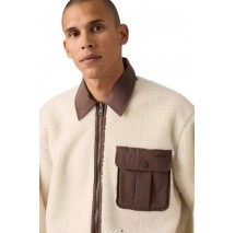 LEVIS JOONIE SHERPA JACKET ΜΠΟΥΦΑΝ ΑΝΔΡΙΚΟ ECRU