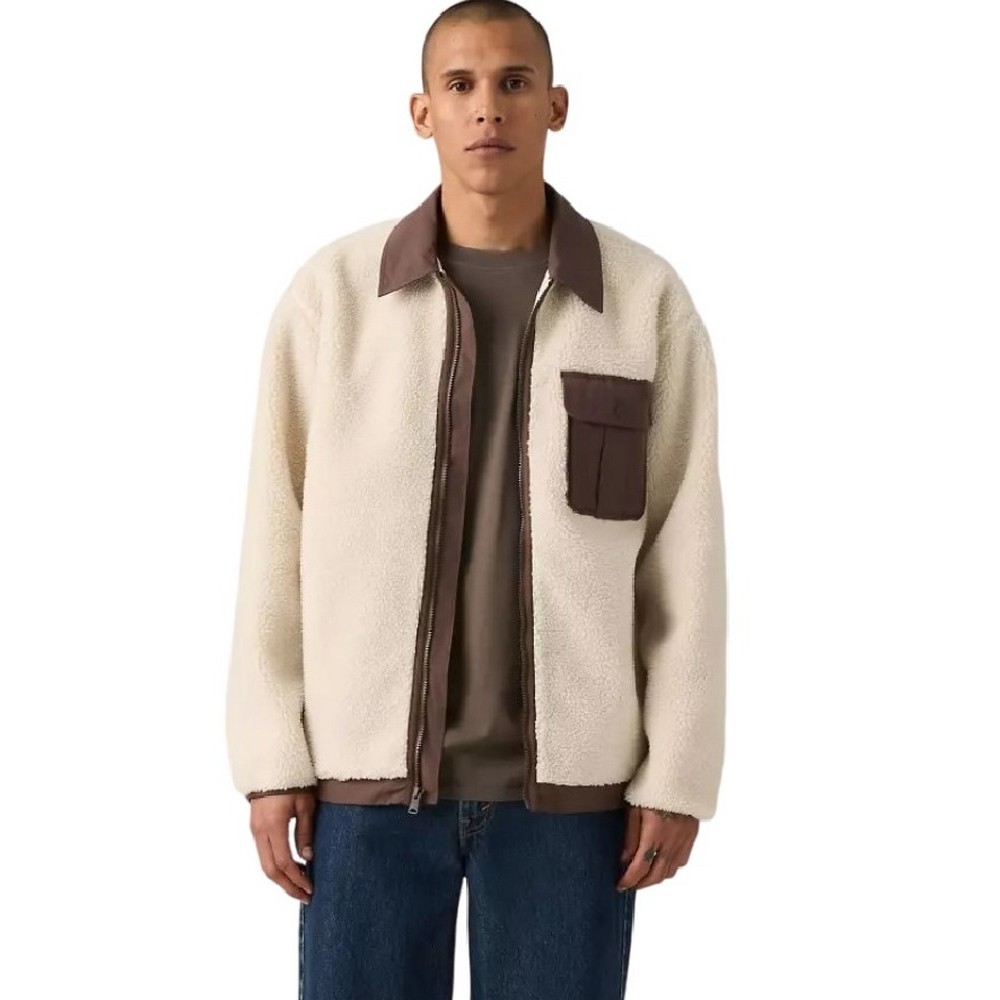 LEVIS JOONIE SHERPA JACKET ΜΠΟΥΦΑΝ ΑΝΔΡΙΚΟ ECRU