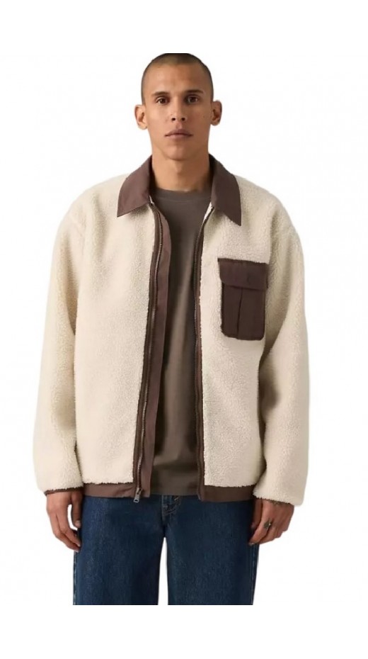 LEVIS JOONIE SHERPA JACKET ΜΠΟΥΦΑΝ ΑΝΔΡΙΚΟ ECRU