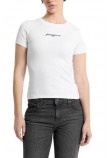 GUESS JEANS SL CN EMBRO SLIM RIB TEE ΜΠΛΟΥΖΑ ΓΥΝΑΙΚΕΙΑ WHITE