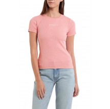 GUESS JEANS SL CN EMBRO SLIM RIB TEE ΜΠΛΟΥΖΑ ΓΥΝΑΙΚΕΙΑ PINK