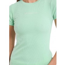 GUESS JEANS SL CN EMBRO SLIM RIB TEE ΜΠΛΟΥΖΑ ΓΥΝΑΙΚΕΙΑ MINT