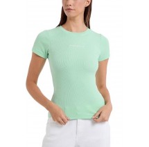 GUESS JEANS SL CN EMBRO SLIM RIB TEE ΜΠΛΟΥΖΑ ΓΥΝΑΙΚΕΙΑ MINT