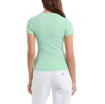 GUESS JEANS SL CN EMBRO SLIM RIB TEE ΜΠΛΟΥΖΑ ΓΥΝΑΙΚΕΙΑ MINT