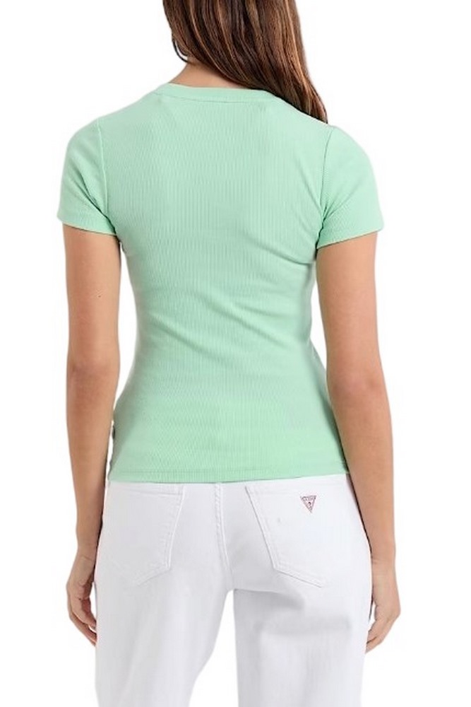 GUESS JEANS SL CN EMBRO SLIM RIB TEE ΜΠΛΟΥΖΑ ΓΥΝΑΙΚΕΙΑ MINT