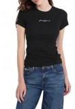 GUESS JEANS SL CN EMBRO SLIM RIB TEE ΜΠΛΟΥΖΑ ΓΥΝΑΙΚΕΙΑ BLACK