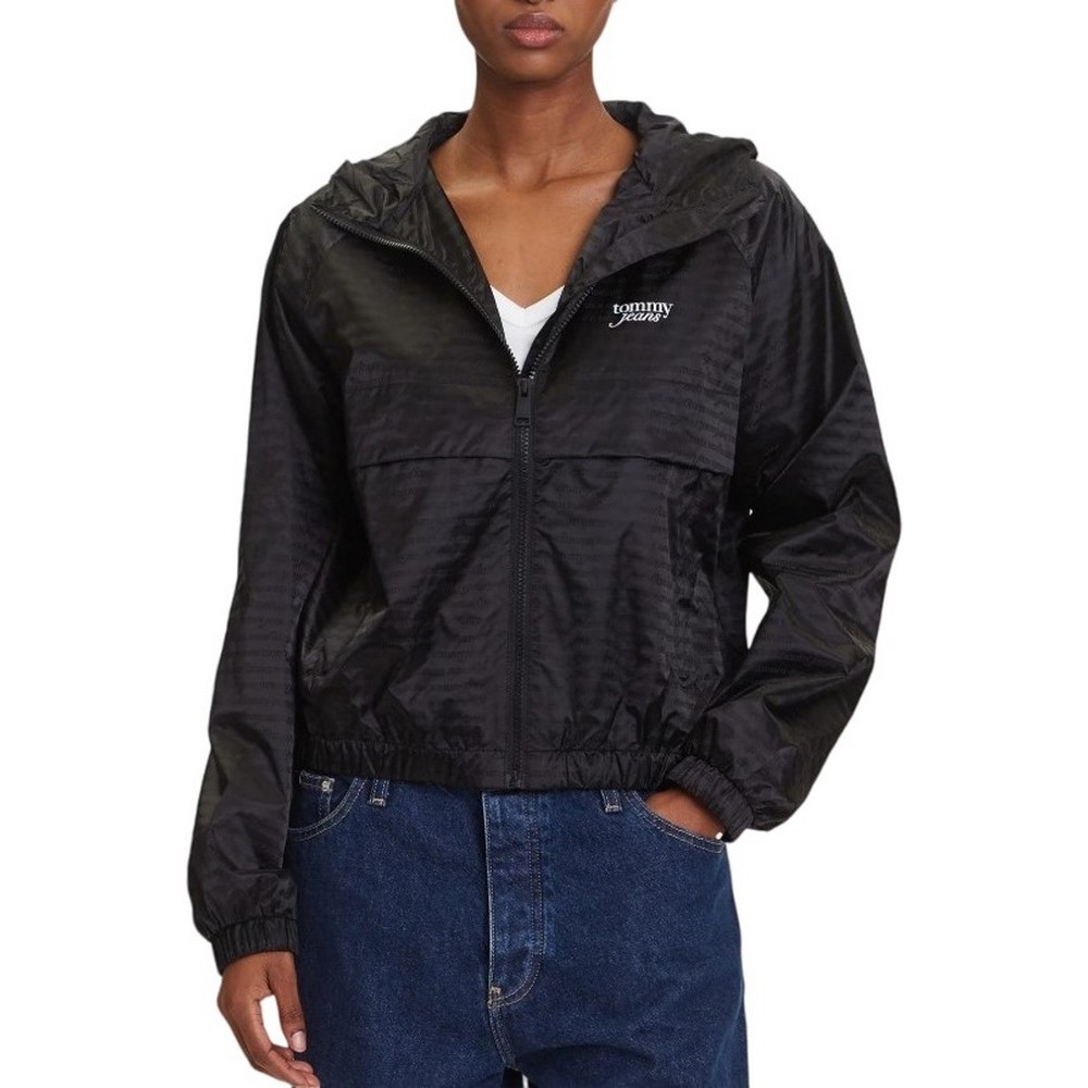 TOMMY JEANS JACQUARD WINDERBREAKER ΜΠΟΥΦΑΝ ΓΥΝΑΙΚΕΙΟ BLACK