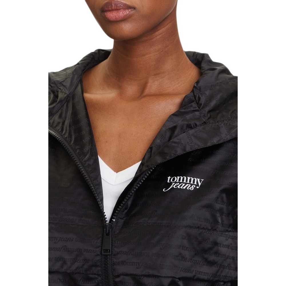 TOMMY JEANS JACQUARD WINDERBREAKER ΜΠΟΥΦΑΝ ΓΥΝΑΙΚΕΙΟ BLACK