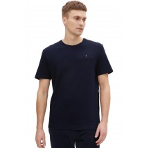 T-SHIRT TEXTURED ΑΝΔΡΙΚΟ TOM TAILOR NAVY T-SHIRT TEXTURED ΑΝΔΡΙΚΟ TOM TAILOR NAVY