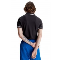 CALVIN KLEIN JEANS TIPPING SLIM POLO ΜΠΛΟΥΖΑ ΑΝΔΡΙΚΗ BLACK