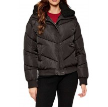 GUESS DORA DETACHABLE KNIT-COLLAR PU ΜΠΟΥΦΑΝ ΓΥΝΑΙΚΕΙΟ BLACK