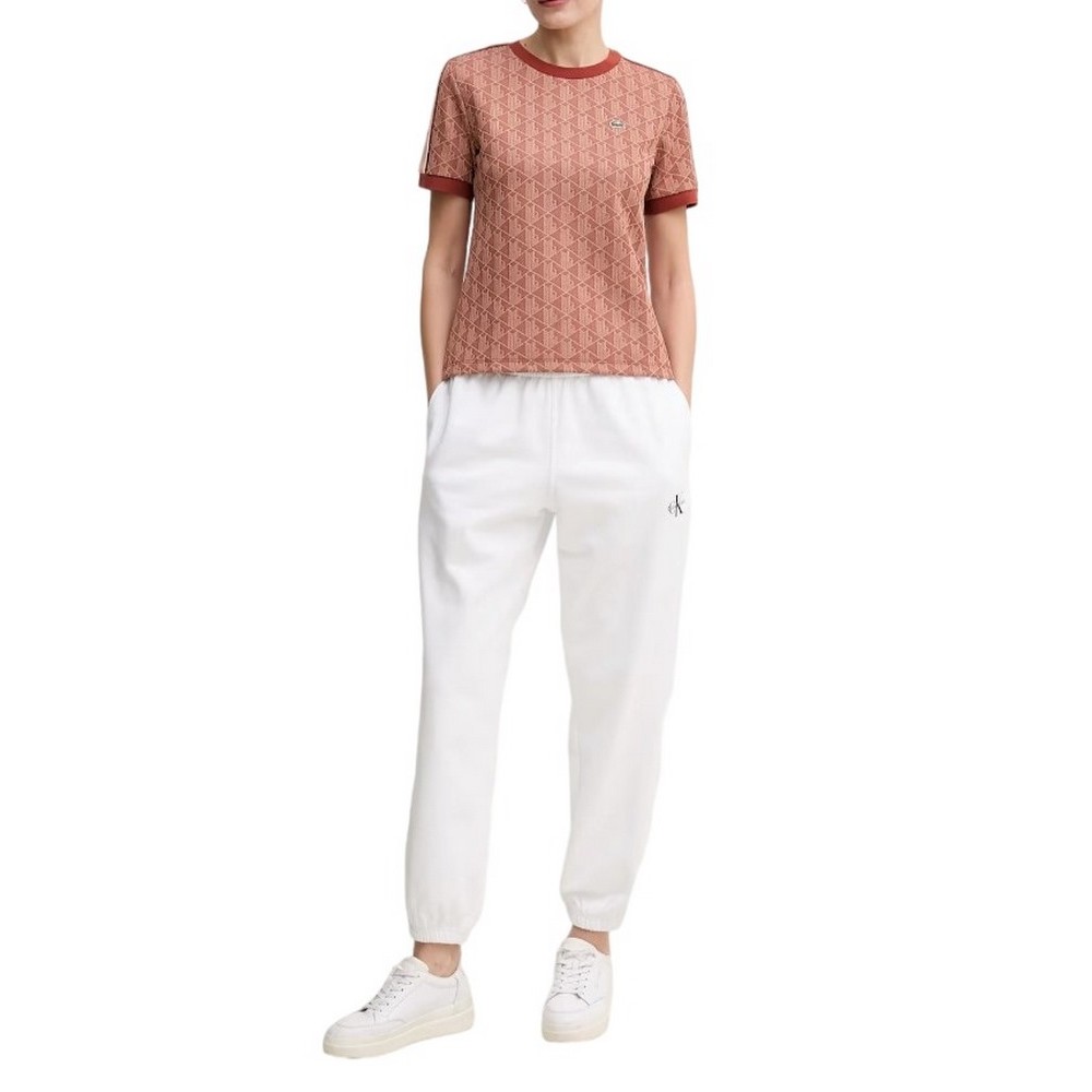 CALVIN KLEIN JEANS MONOLOGO FRENCH TERRY JOGGER ΦΟΡΜΑ ΠΑΝΤΕΛΟΝΙ ΓΥΝΑΙΚΕΙΟ WHITE