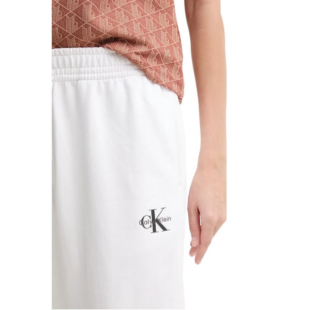 CALVIN KLEIN JEANS MONOLOGO FRENCH TERRY JOGGER ΦΟΡΜΑ ΠΑΝΤΕΛΟΝΙ ΓΥΝΑΙΚΕΙΟ WHITE