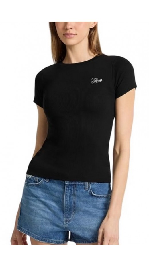 GUESS JEANS  CN EMBRO SLIM ΜΠΛΟΥΖΑ ΓΥΝΑΙΚΕΙΑ BLACK