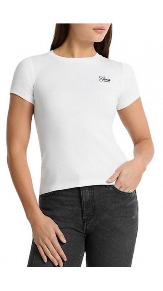 GUESS JEANS  CN EMBRO SLIM ΜΠΛΟΥΖΑ ΓΥΝΑΙΚΕΙΑ WHITE
