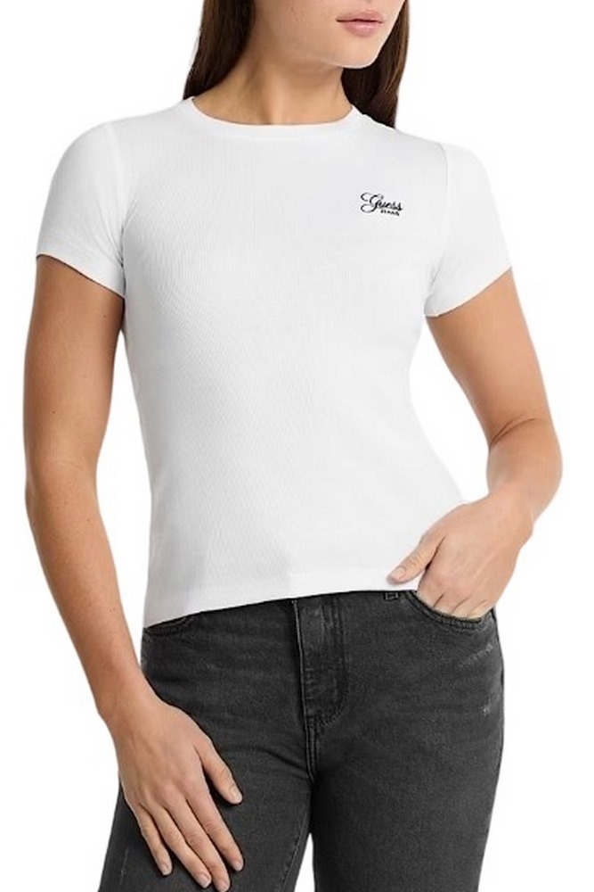 GUESS JEANS  CN EMBRO SLIM ΜΠΛΟΥΖΑ ΓΥΝΑΙΚΕΙΑ WHITE
