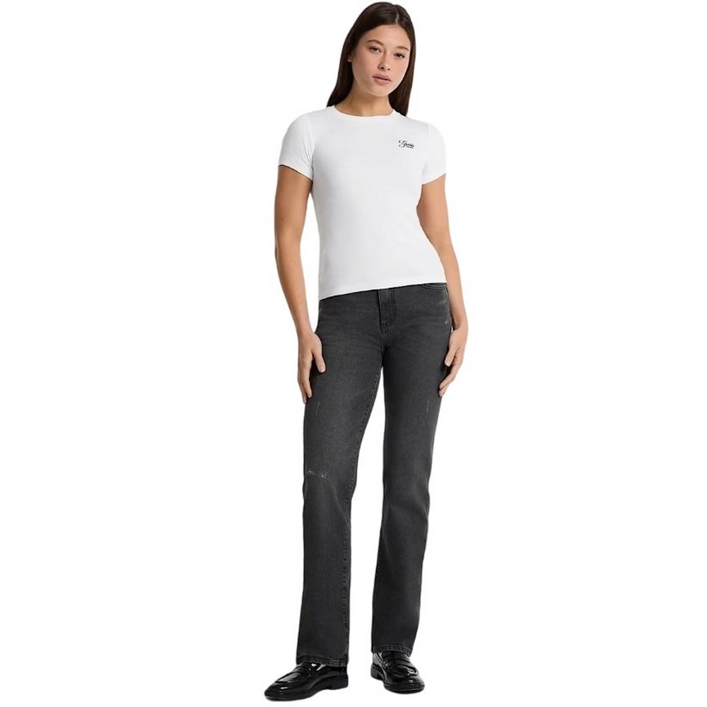 GUESS JEANS  CN EMBRO SLIM ΜΠΛΟΥΖΑ ΓΥΝΑΙΚΕΙΑ WHITE