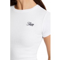 GUESS JEANS  CN EMBRO SLIM ΜΠΛΟΥΖΑ ΓΥΝΑΙΚΕΙΑ WHITE