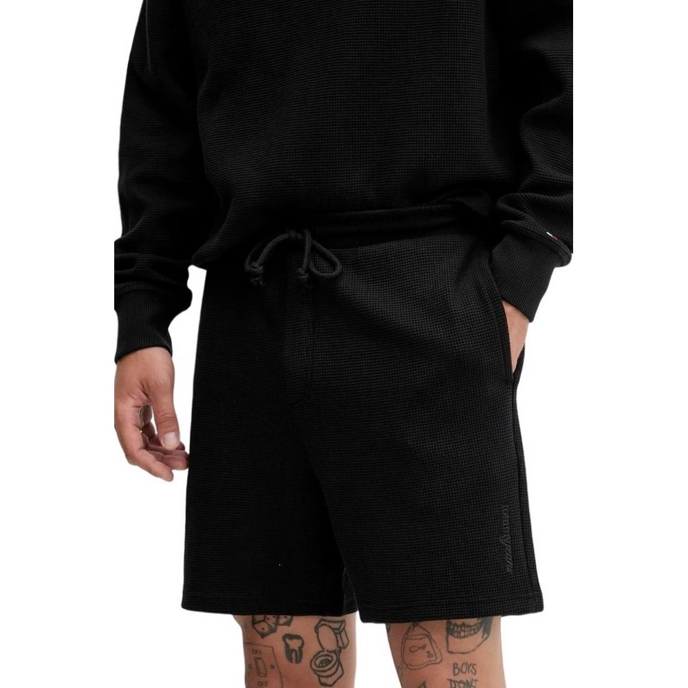 TOMMY JEANS RLX WAFFLE SCRIPT BEACH SHRT ΒΕΡΜΟΥΔΑ ΑΝΔΡΙΚΗ BLACK