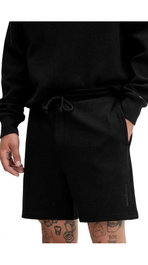TOMMY JEANS RLX WAFFLE SCRIPT BEACH SHRT ΒΕΡΜΟΥΔΑ ΑΝΔΡΙΚΗ BLACK