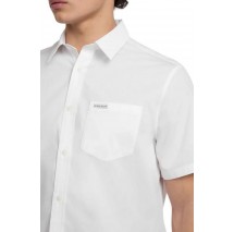 GUESS JEANS SS REG PKT COLLAR  ΠΟΥΚΑΜΙΣΟ ΑΝΔΡΙΚΟ WHITE