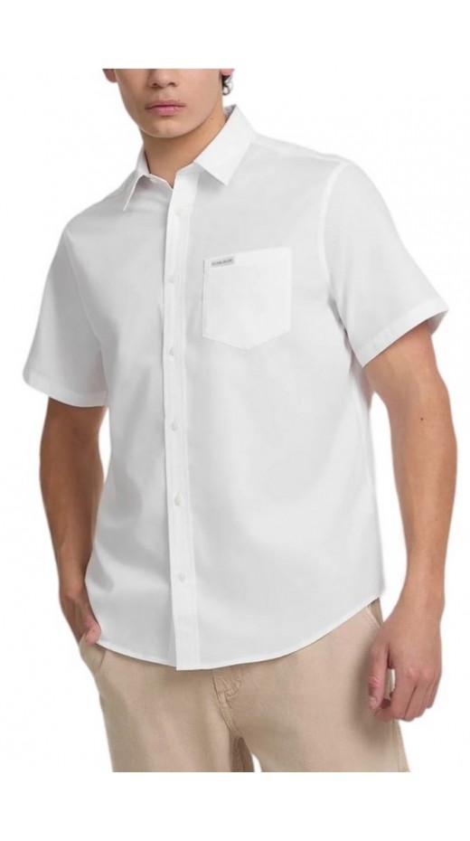 GUESS JEANS SS REG PKT COLLAR  ΠΟΥΚΑΜΙΣΟ ΑΝΔΡΙΚΟ WHITE