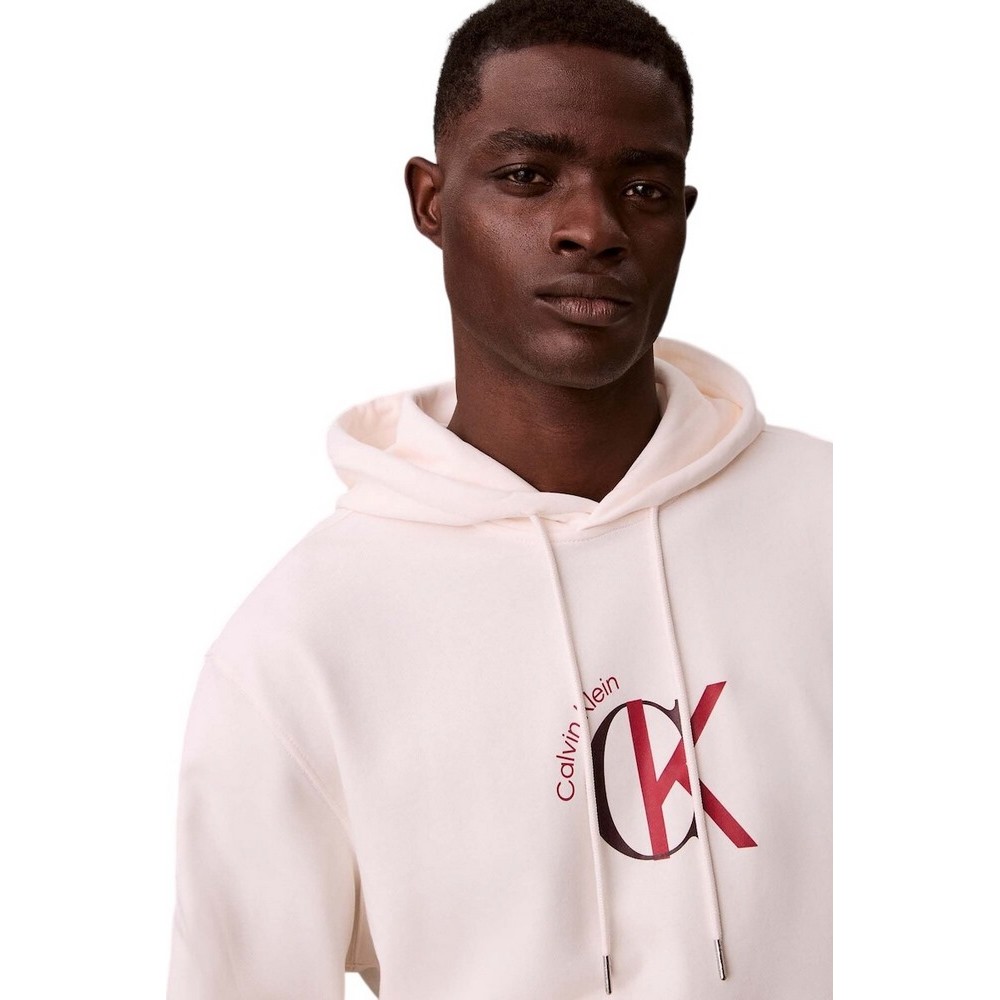 CALVIN KLEIN JEANS LS EU 350TERRY GRAPHIC HOODIE ΦΟΥΤΕΡ ΜΠΛΟΥΖΑ ΑΝΔΡΙΚΗ OFF WHITE