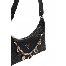 GUESS EVERLEE TOP ZIP SHOULDER BAG ΤΣΑΝΤΑ ΓΥΝΑΙΚΕΙΑ BLACK
