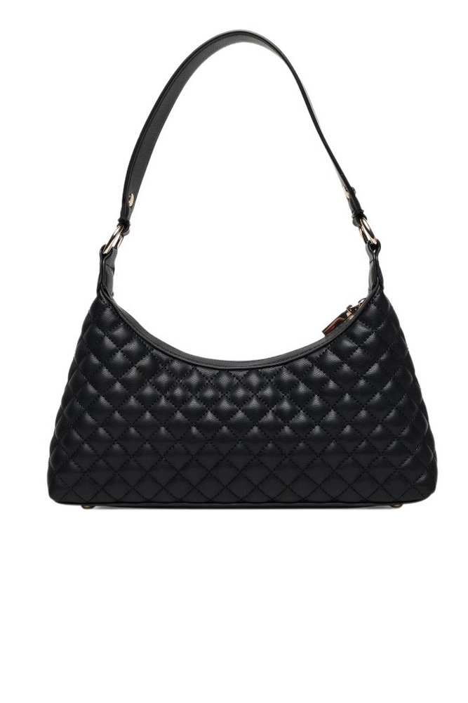 GUESS EVERLEE TOP ZIP SHOULDER BAG ΤΣΑΝΤΑ ΓΥΝΑΙΚΕΙΑ BLACK
