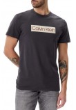 CALVIN KLEIN LABEL PRINT TEE T-SHIRT ΜΠΛΟΥΖΑ ΑΝΔΡΙΚΗ GREY