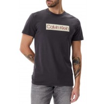 CALVIN KLEIN LABEL PRINT TEE T-SHIRT ΜΠΛΟΥΖΑ ΑΝΔΡΙΚΗ GREY