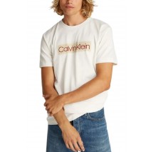 CALVIN KLEIN LABEL PRINT TEE T-SHIRT ΜΠΛΟΥΖΑ ΑΝΔΡΙΚΗ OFF WHITE